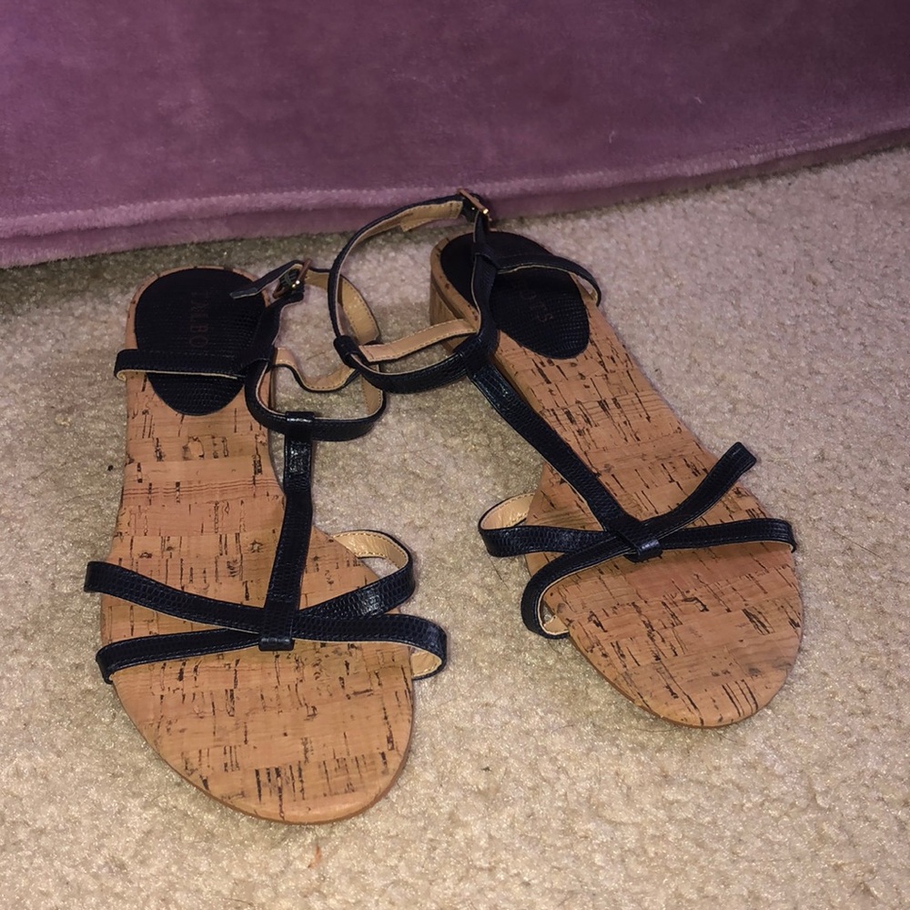 navy strappy sandals